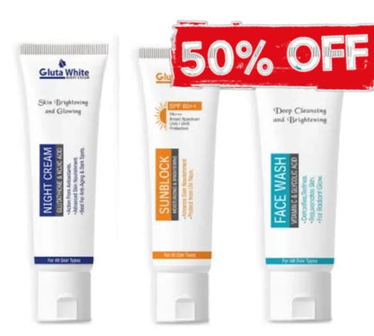 🔥 Hot Sale 50% Off – Gluta White 3-in-1 Skin Brightening Set